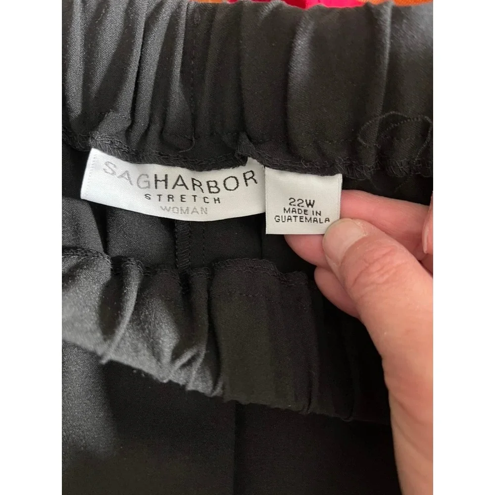 Sag Harbor Stretch Woman Black Pull On Tapered Pants Plus Size 22W New With Tags